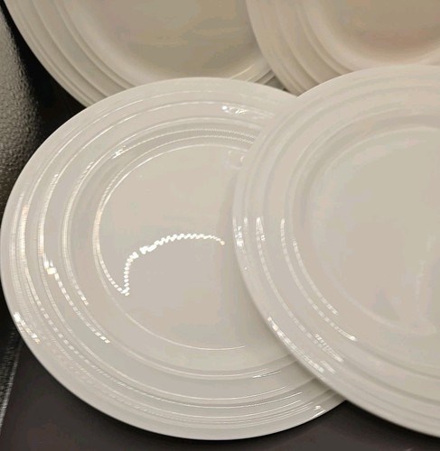 MIKASA SWIRL White Bone China Salad Dessert Plates 9 inch Set of 4 - Picture 6 of 16