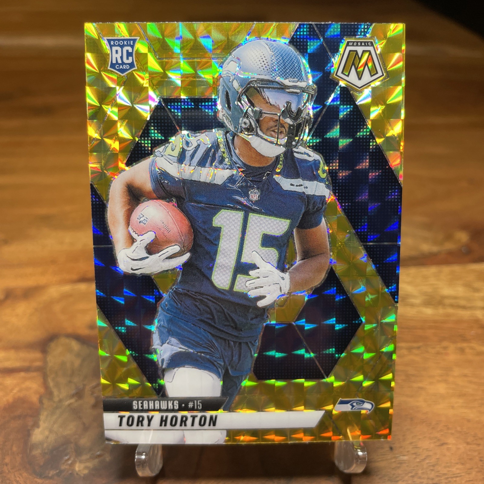2025 Mosaic Tory Horton Rookie Card #396 YELLOW REACTIVE PRIZM Seahawks (RC)