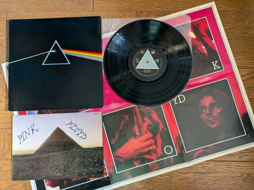 PINK FLOYD The Dark Side Of The Moon JAPAN LP w/ BOOK & 1 Poster Solid Blue