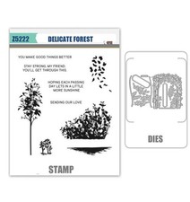 DELICATE FOREST Stamps and Metal Cutting Dies DIY Scrapbooking Paper Card