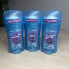 Secret Invisible Solid Lavender Antiperspirant  Deodorant 2.6 Oz - 3 Pack