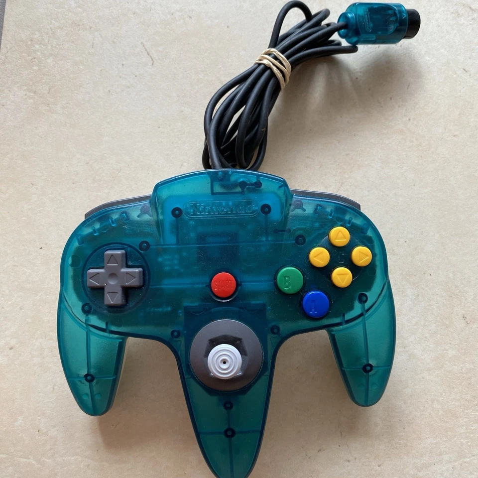 Console Nintendo 64 N64 Bleu Vert Translucide Câble Et Manette - NUS-001(EUR) - Photo 4/4