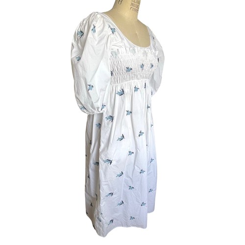 Ciao! Lucia Veneto Dress Cornflower w/ Poof Sleeves & Smocked Bust Size Small - Picture 5 of 12