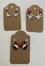 Disney Mickey Mouse Minnie Earrings New Set Of 6 Holiday Gift