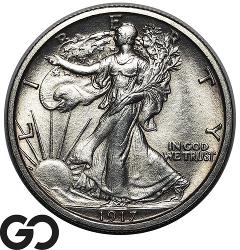 1917 Walking Liberty Half Dollar, Tough This Nice, Solid Gem BU++ Better Date!