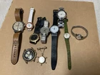 Vintage Watch Lot Pulsar Gruen Timex Swatch Bulova Parts Repair Fossil Mens
