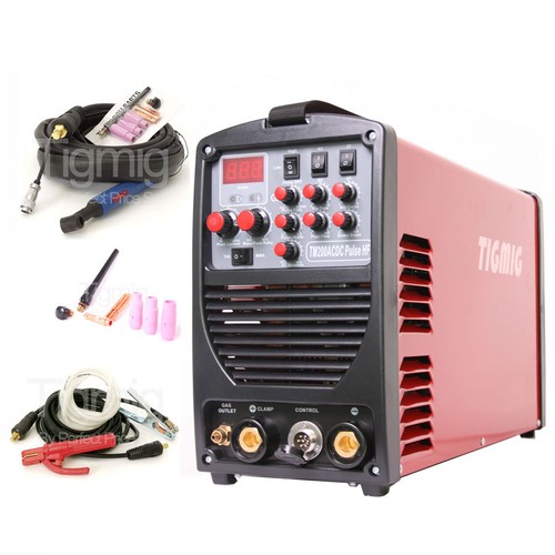 INVERTER SCHWEIßGERÄT WIG TIG TM 200 AC/DC PULS HF MMA ALU IGBT PROFI NEU