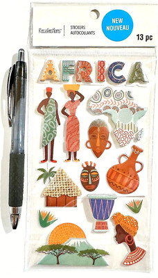 Africa Continent Stickers Scrapbooking Card Papercraft Recollections