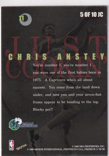 1998 Skybox Just Cookin' - Chris Anstey #JC5 - Picture 2 of 2