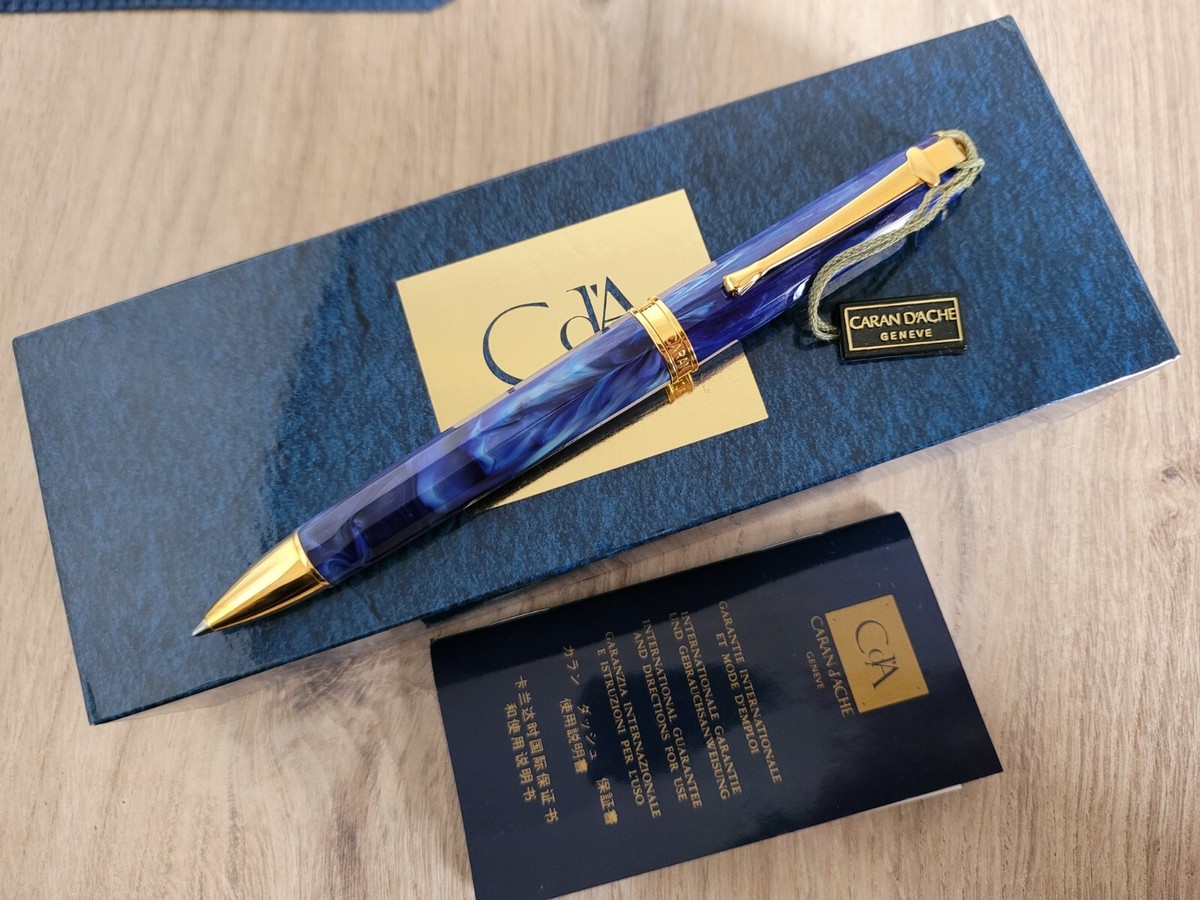 Caran d'Ache Equinox Blue Marble Ballpoint Pen Made in Caran d'Ache Equinox Blue Marble Ballpoint Pen Made in