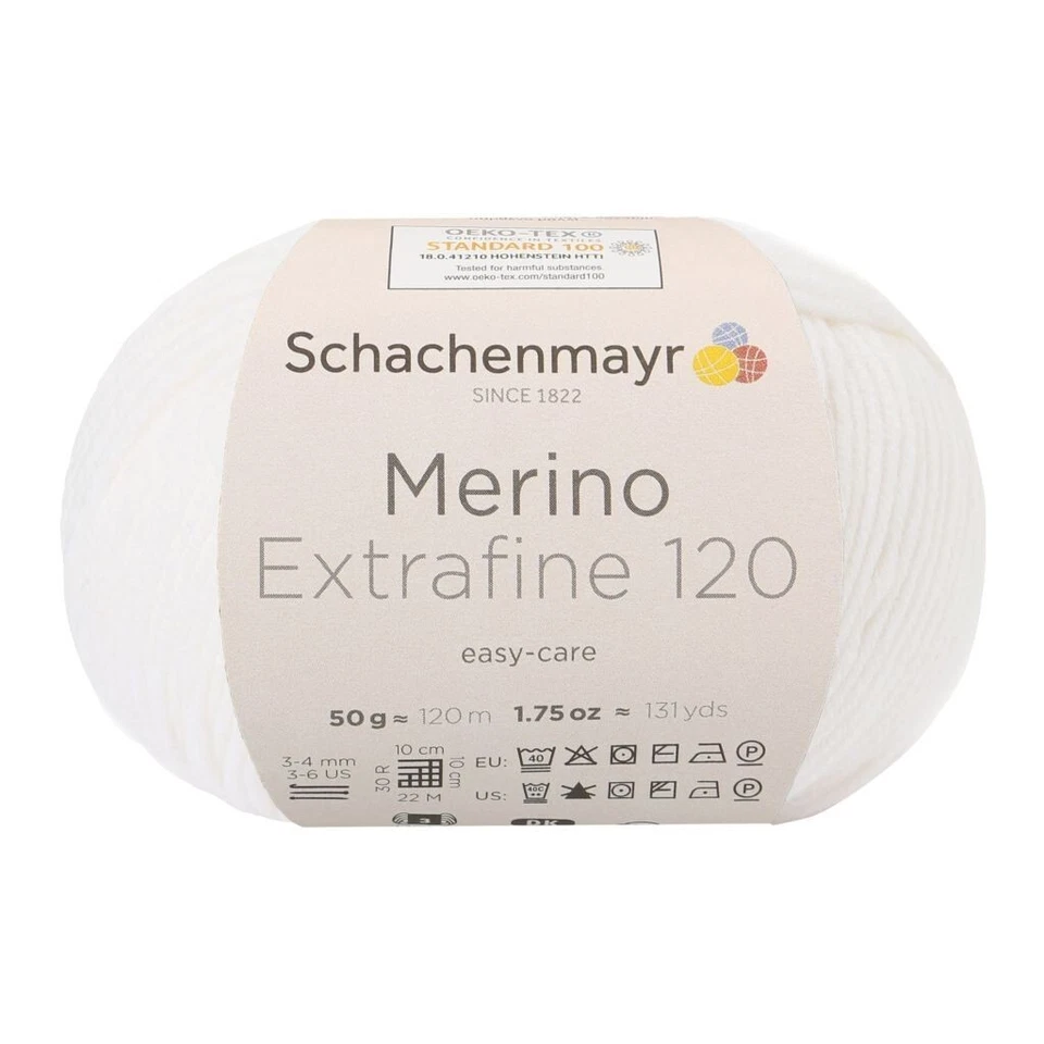 Schachenmayr MERINO EXTRAFINE 120 reine Schurwolle superwash N.3-4mm 50g/120m - Bild 2 von 4