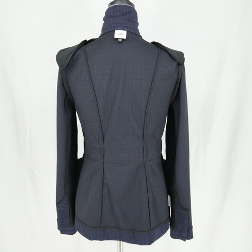 Cabi Jacket Womens Small Navy Blue Black Plaid Stretch Knit Pockets Blazer - Picture 13 of 15