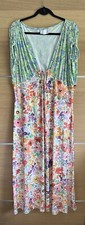 ASOS Size 20 Short Sleeve Tie Detail Midi Tea Dress Mix Match Floral BE3