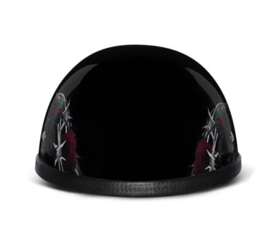 Daytona Helmets Skull Cap EAGLE-W/BARBED ROSES non DOT Motorcycle Helmet