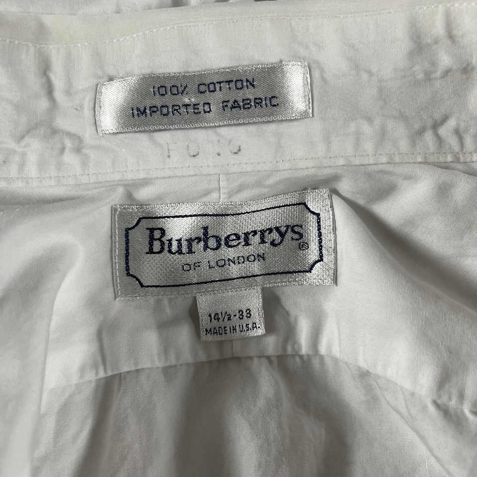 Camisa de vestir vintage Burberry of London para hombre clásica blanca hecha en EE. UU. 14,5-33 Foto 4 de 4