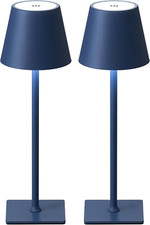 2 Pack Cordless LED Table Lamp with 5000mAh Battery 3 Color Dimming - Blue