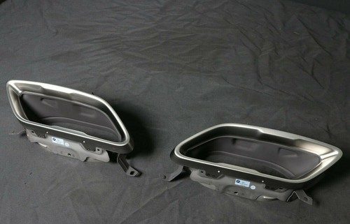NEU&ORIG BMW 8er G14 G15 M850iX M Sport CERIUM GREY Auspuff Blenden Endrohr L+R