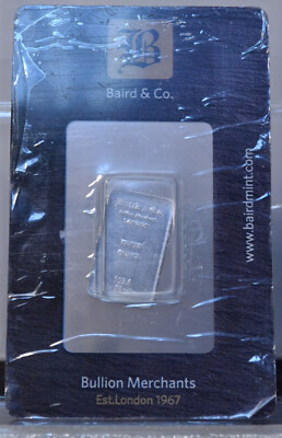 RHODIUM 1/10 TH OZ. BAIRD MINT RHODIUM SEALED IN ASSAY CARD .999 FINE ...