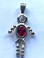 nwot Sterling Silver Garnet  Clear CZ JANUARY Birth Month Birthday Boy Charm
