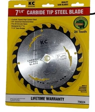 Lot Of 2 KC PROFESSIONAL 7-1/4 in Carbide Tip Saw Blade 24-Teeth Universal 79024