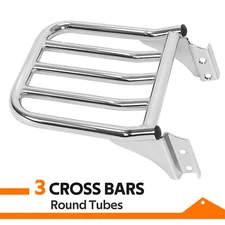 Sissy Bar Backrest Luggage Rack For Harley Heritage Softail Dyna Fatboy 1984-up