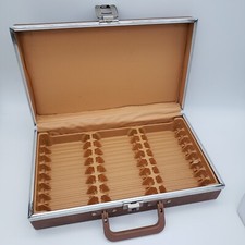 Vintage Audio Cassette 24 Tape Holder Vinyl Carry Case Storage Travel Carrier