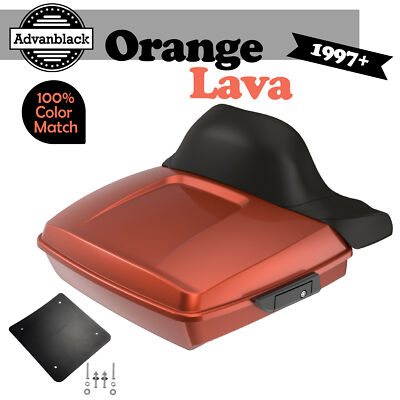 For Harley/Softail 97+ Razor Tour Trunk Pack Luggage Pad Wrap Around ORANGE LAVA