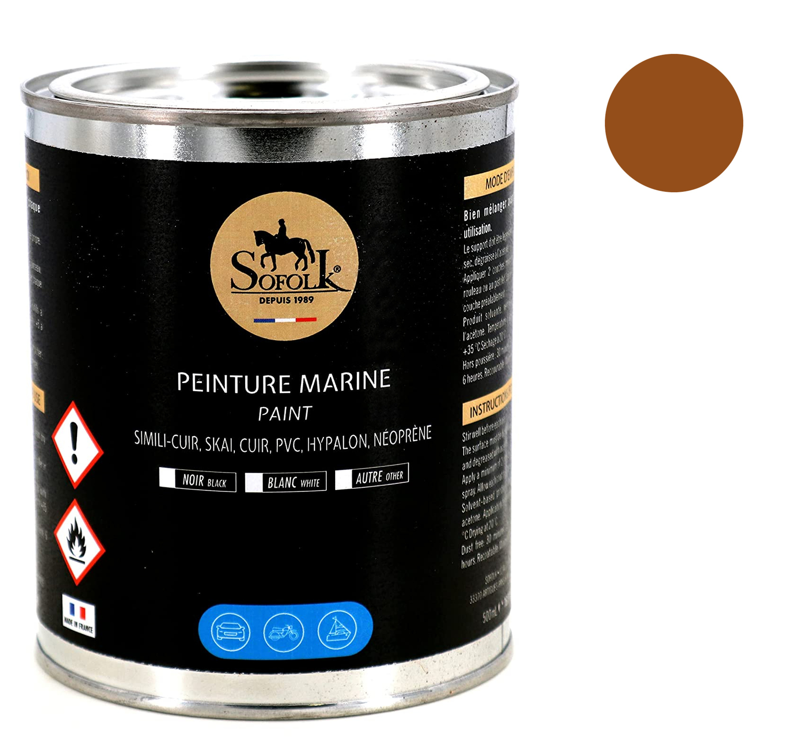 Peinture simili-cuir fauve 11 pour rafraîchir un bain de soleil de yacht