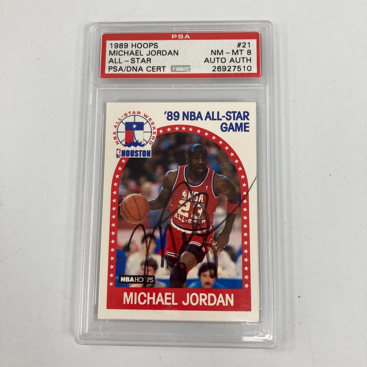 1989 Hoops Michael Jordan #21 Signed Basketball Card Auto 1989 Hoops Michael Jordan #21 Signed Basketball Card Auto