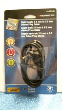 Monster Right Angle 3.5mm to 3.5mm Stereo Plug Cable 3ft.  (141082-00) FS