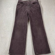 Vintage 60s 70s Corduroy Pants Mens Fits Size 30x29 Dark Purple Hippie Ideal