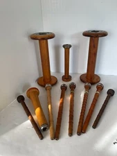 Vintage Wood Sewing Silk Spool Lot