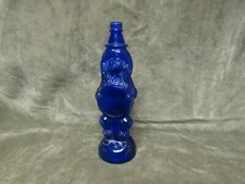 1940's Maryland Glass Co Cobalt Blue Poodle Dog w/Hoop Shampoo Figural Bottle