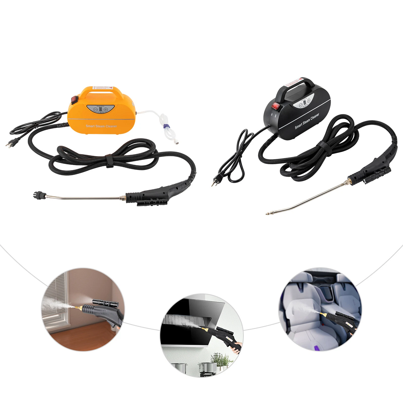Multifunction Portable Steamer Household Steam Cleaner 1800W Home Black/Yellow