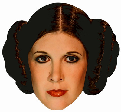 CARRIE FISHER - PRINCESS LEIA -Classic Star Wars Bun Hair -Big Head Window Cling