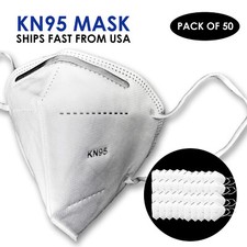 KN95 Respirador Mascarilla Protectora Boca Nariz Cubierta Paquete de 50 Envíos desde EE. UU.