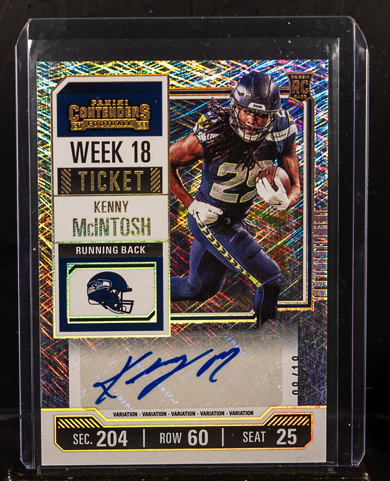 KENNY MCINTOSH 2023 Panini Contenders 150 Variation Week 18 RC Rookie Auto 8/18