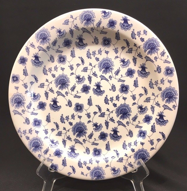 Pier 1 Blue & White 101/4" Dinner Plate Ceramica Quadrifoglio Made In