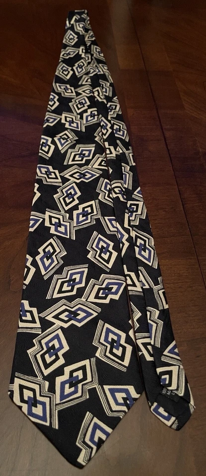 Vintage Structure Blue 100% Silk Men’s Neck Tie Made In USA - Image 3 of 4