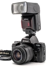 🎦[Exc+5] Nikon F801S SLR Film Camera + Sigma 28-70mm Zoom + SB-24 Flash Japan