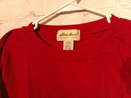 Mens Crimson Eddie Bauer Long Sleeve T-Shirt size XL - Picture 2 of 2