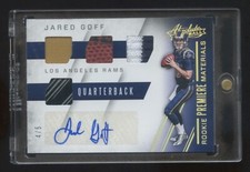 2016 ABSOLUTE Jared Goff RC AUTOGRAPH #ED 4/5 GAME WORN SHOE-PATCH-BALL LIONS QB