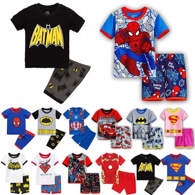 Kinder Jungen Superheld Spiderman Kurzarm T-Shirt Hose Outfit Sets Kleidung Neu