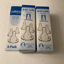 12 PACK! Dr Brown's Natural Flow Level 2, Narrow Baby Bottle Nipple, Medium, 3m+