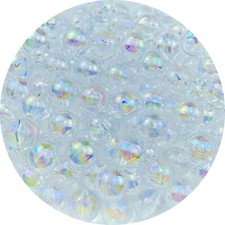400pcs Acrylic Round Beads 8mm AB Colors Craft 8mm, White