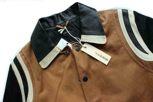 €360 DIESEL J-Toku Men's Varsity Jacket with Leather Collar & Trims NEW - Picture 4 of 6