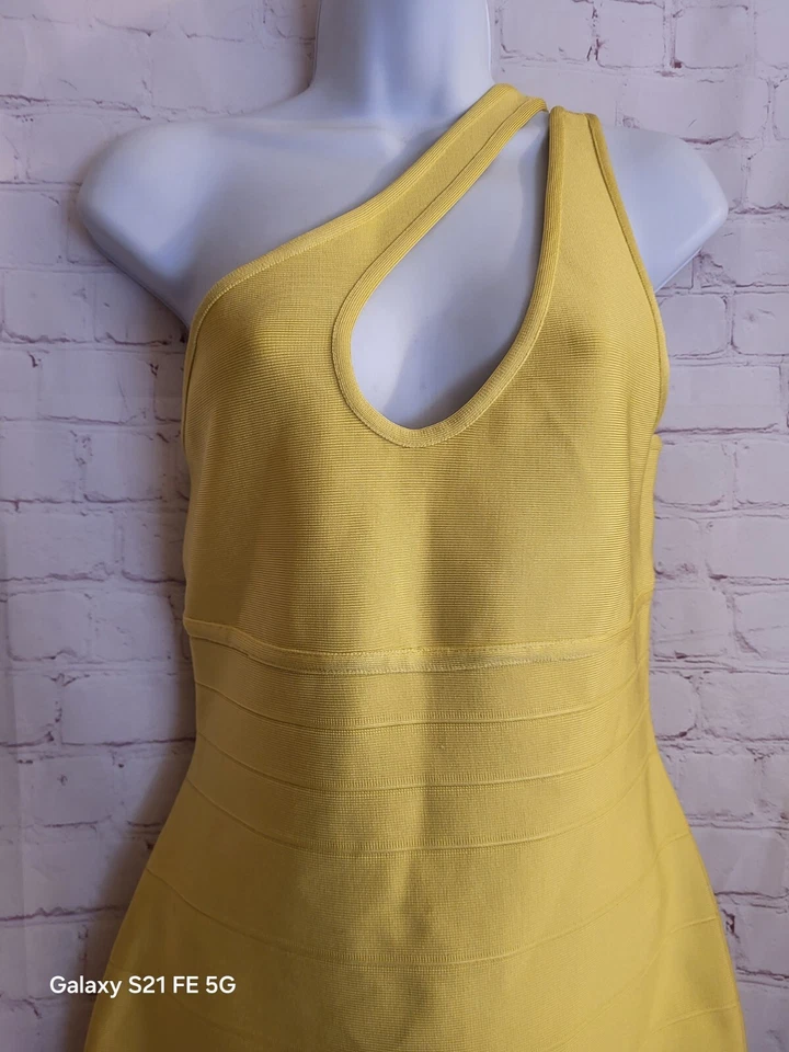 Nuevo Con Etiquetas Vestido Herve Leger X Forever 21 Amarillo Vendaje Talla Pieza XL Soldout Foto 2 de 4