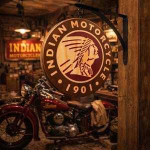 Indian Motorcyle Double Sided Pub Sign (12")