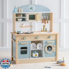 ROBUD Wooden Play Kitchen Set for Kids Toddlers, Toy Kitchen Gift