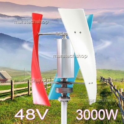 3000W Helix Vertical Wind Turbine Generator MPPT Charge Controller Windmill 48V